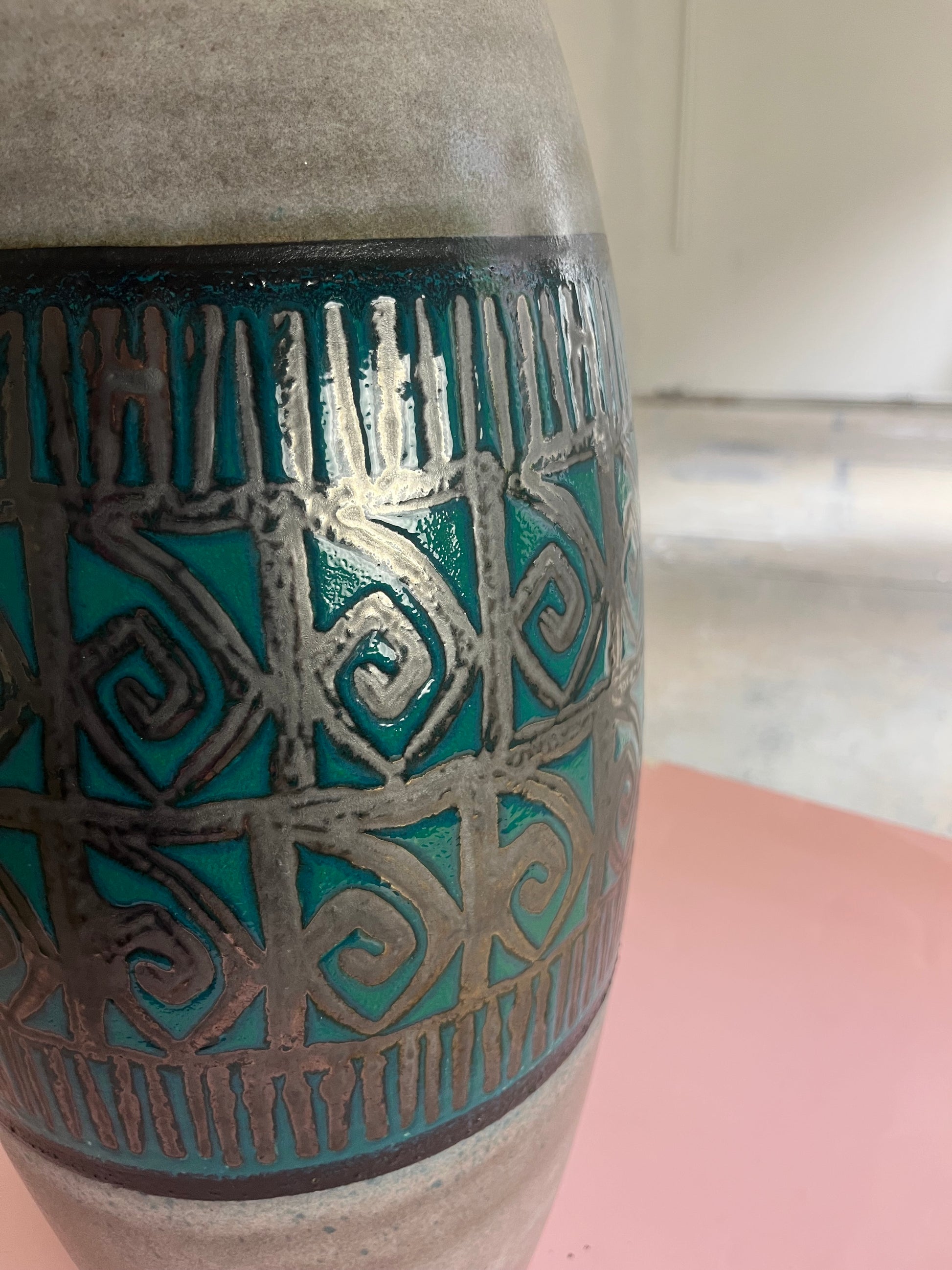 Bodenvase 248-50 petrol grau von Scheurich West Germany