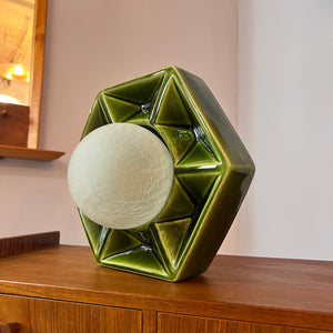 Wandlampe grün Keramik von Honsel