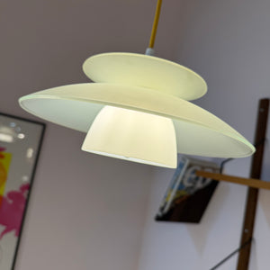Lamellenlampe Milchglas aus Dänemark