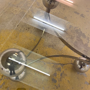 Couchtisch Chrom & Rauchglas 70er Space Age Design