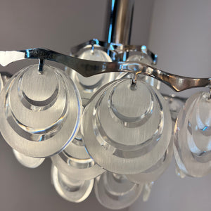 Hängelampe mit Scheiben silber weiß Acrylglas Metall