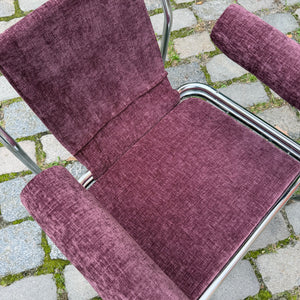 Sessel Halina lila neu gepolstert Chrom von Hellerau