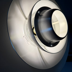 Lamellenlampe Modell Dania 2040 silber von Kurt Wiborg für JEKA