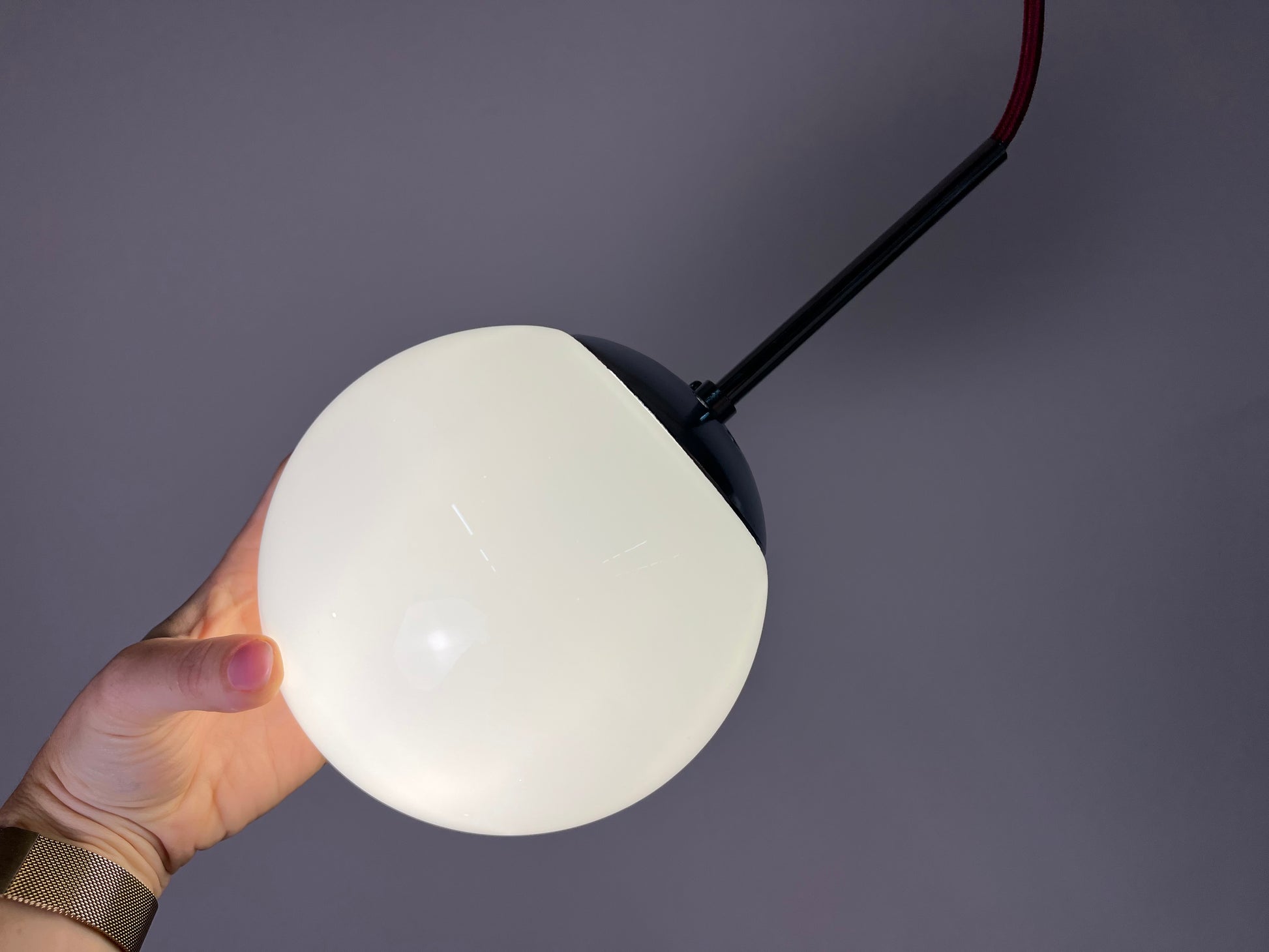 Kugellampe weiß Glas Chrom