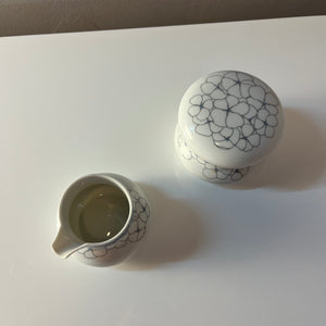 Set: Zucker & Milchkännchen Kiruna Garden weiß blau von Tapio Wirkkala für Thomas