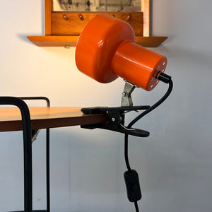 Klemmlampe orange 70er