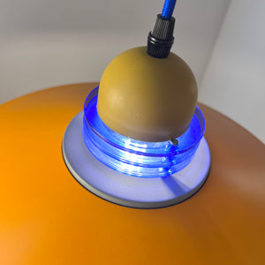 Hängelampe neu lackiert orange blau aus Dänemark
