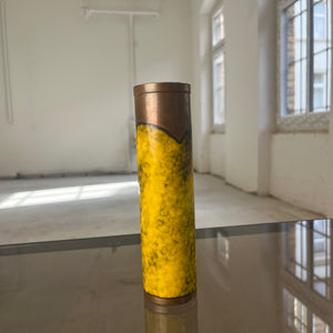 Vase gelb Kupfer Emaille