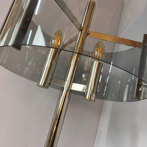 Tischlampe Chrom & Rauchacryl