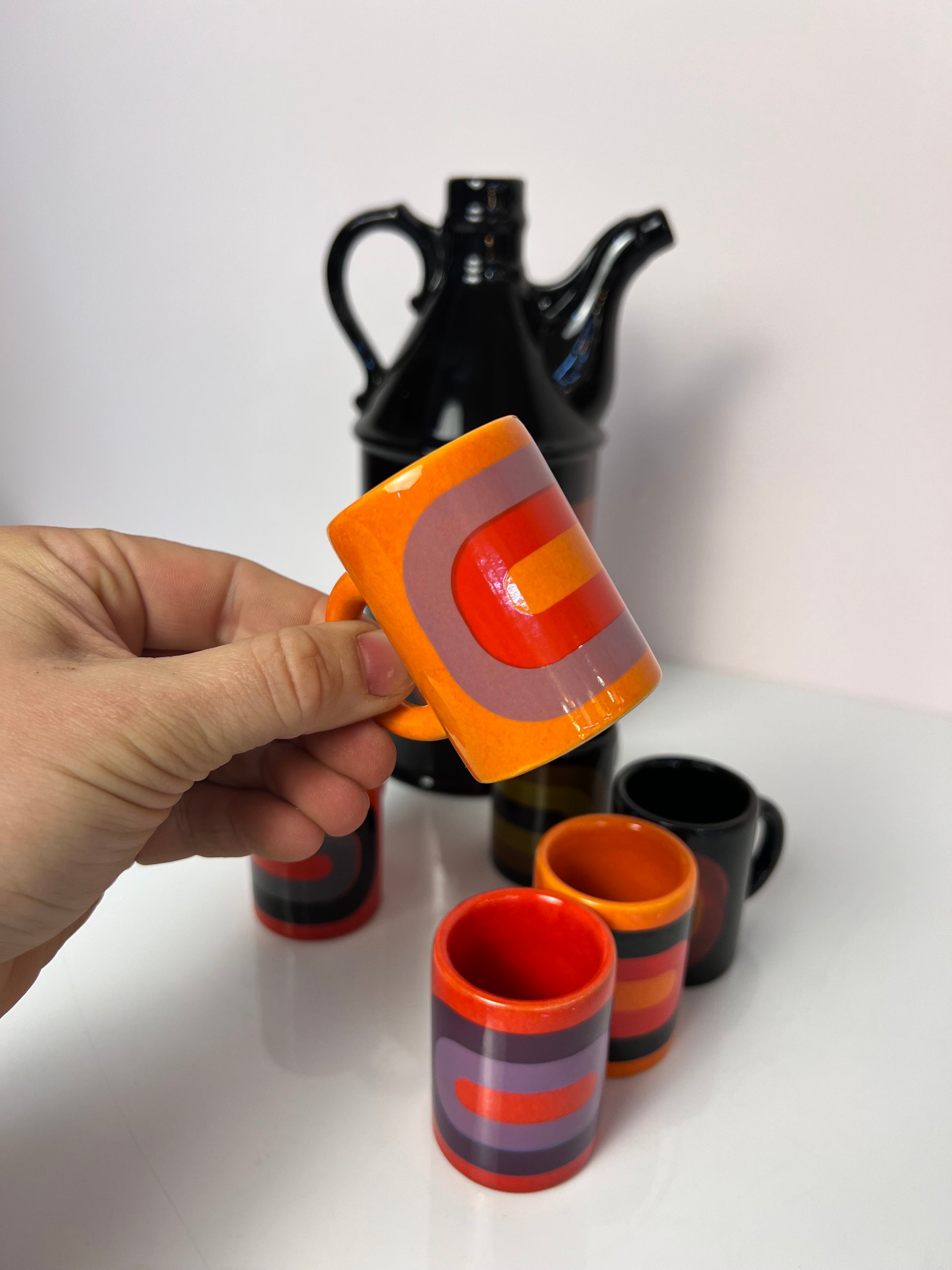 Set: Schnapsdekanter & 6 Becher von Wächtersbach