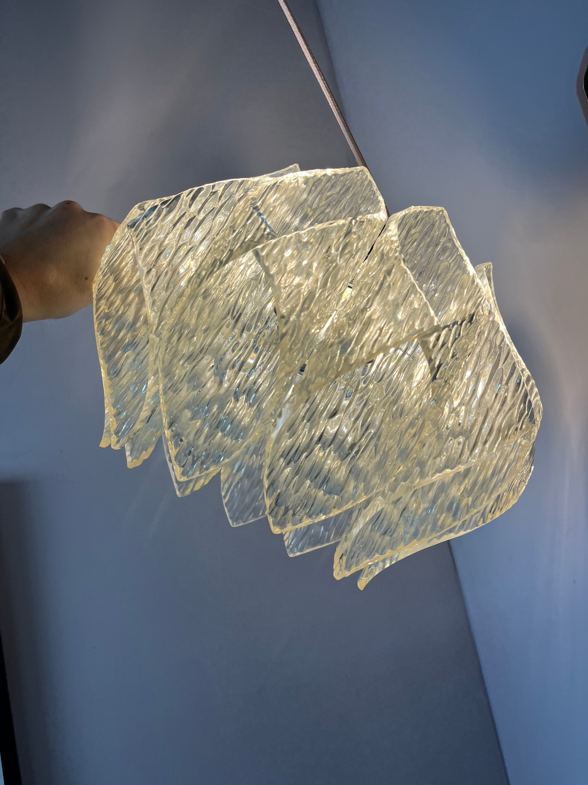 Hängelampe Lucite Eisglas von Marbach Leuchten