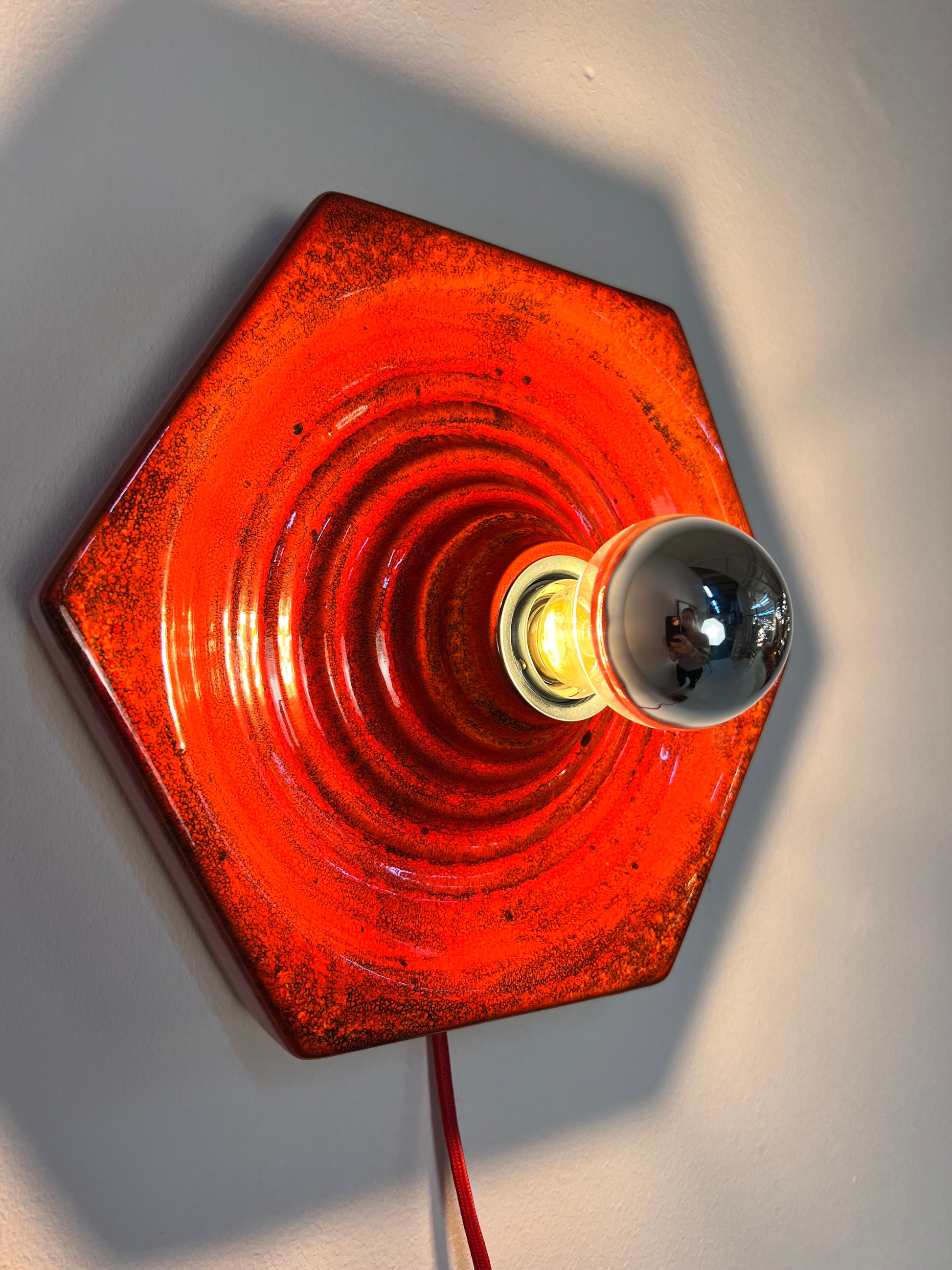 Wandlampe rot Keramik von Hustadt Leuchten