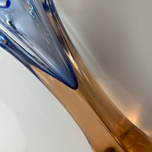 Vase hellblau Glas von Josef Hospodka für Chřibská Sklárna