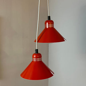 Hängelampe rot Metall aus Dänemark