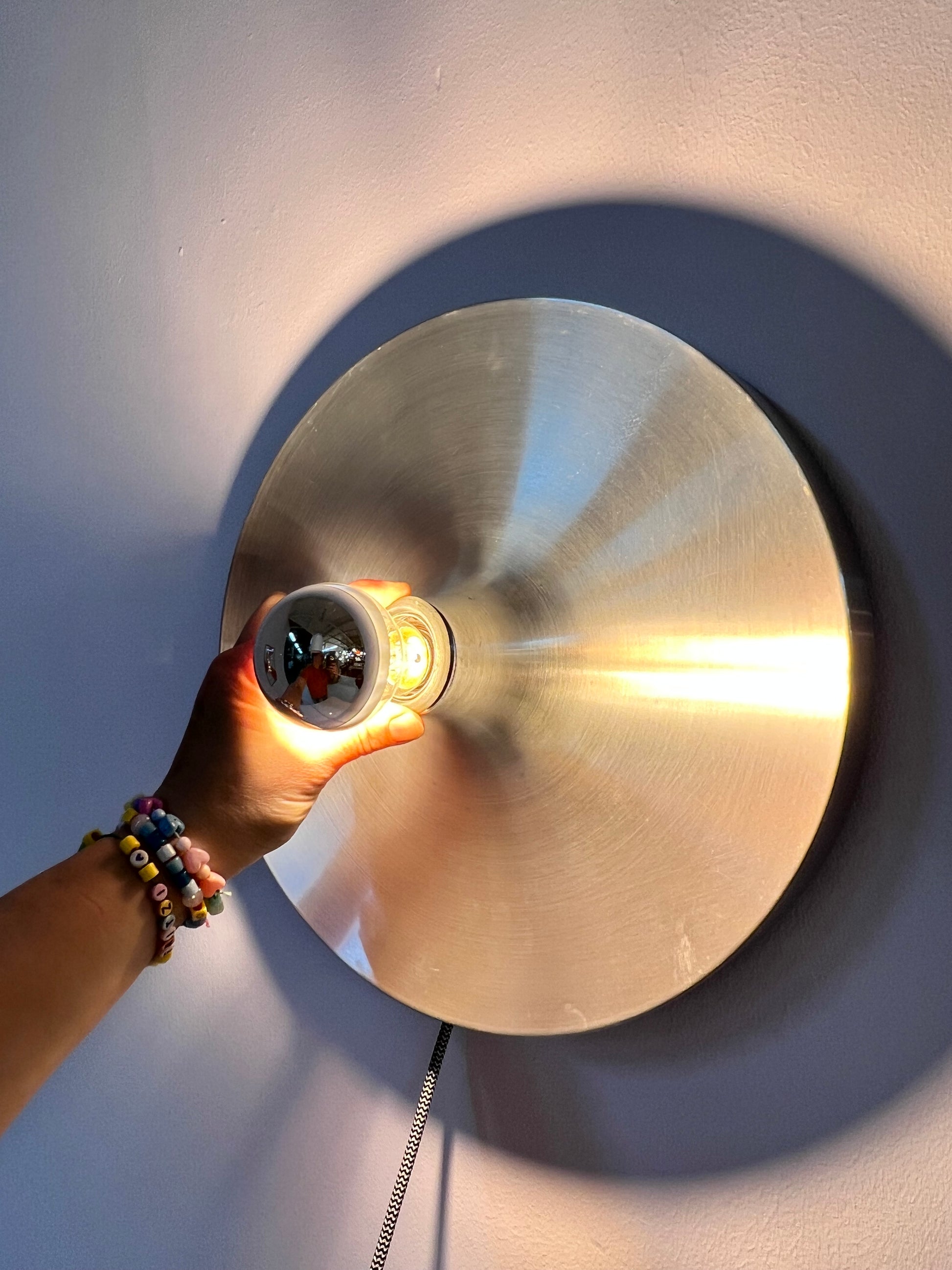Wandlampe Diskus Aluminium gebürstet