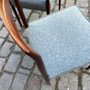 Set: 2x Polsterstuhl blau Palisander