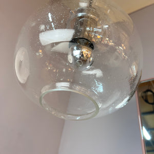 Hängelampe Glas Chrom von Glashütte Limburg