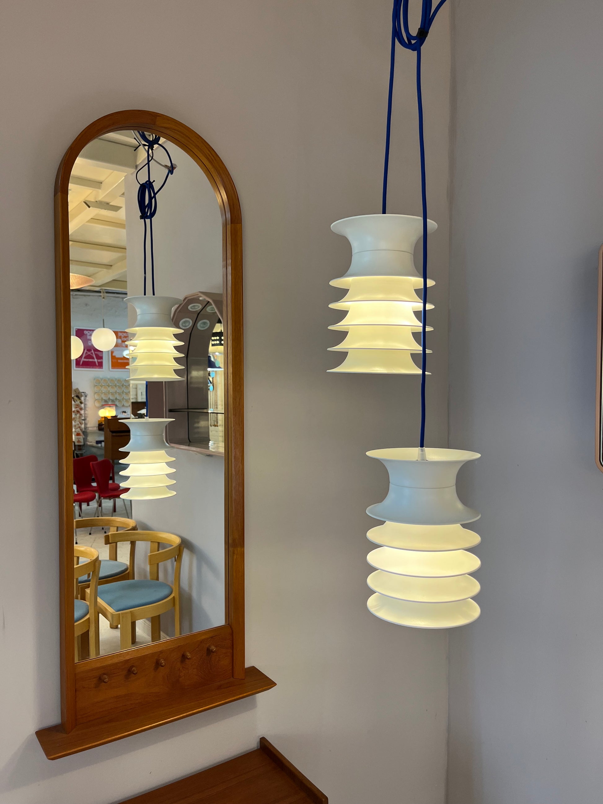Lamellenlampe Strini weiß Kunststoff