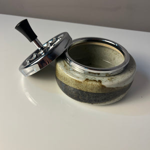 Druckaschenbecher grau braun Keramik von Erhard & Söhne