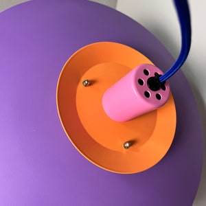 Lamellenlampe neu lackiert lila ocker