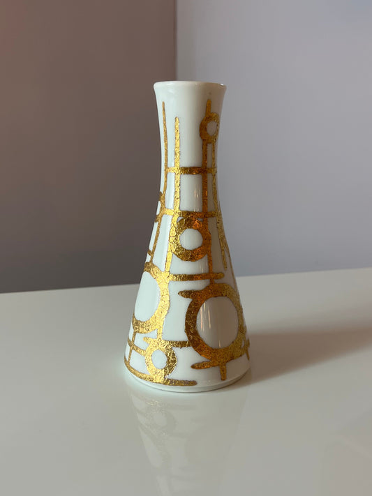 Vase weiß gold von Vera Kristansen für Lilien Porzellan