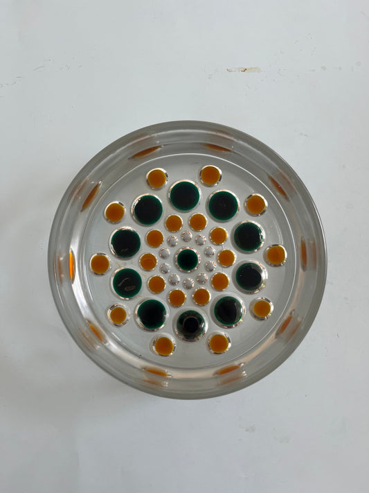 Schale gelb grün Kristallglas von Walther Glas