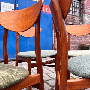 Set: 4x Esszimmerstuhl grün Teak