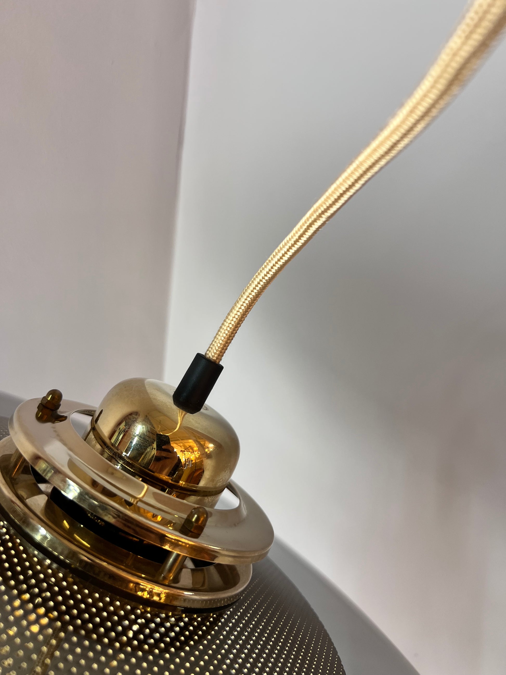 Lamellenlampe Gold Rauchglas aus Dänemark