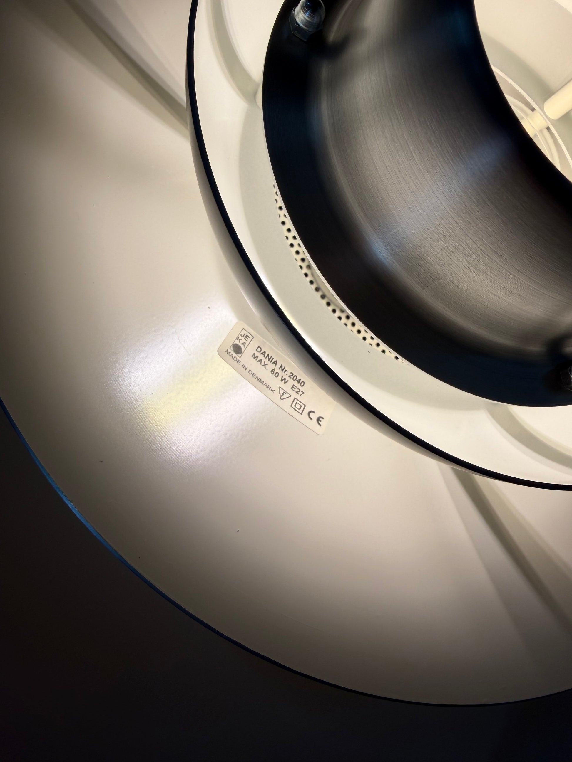 Lamellenlampe Modell Dania 2040 silber von Kurt Wiborg für JEKA
