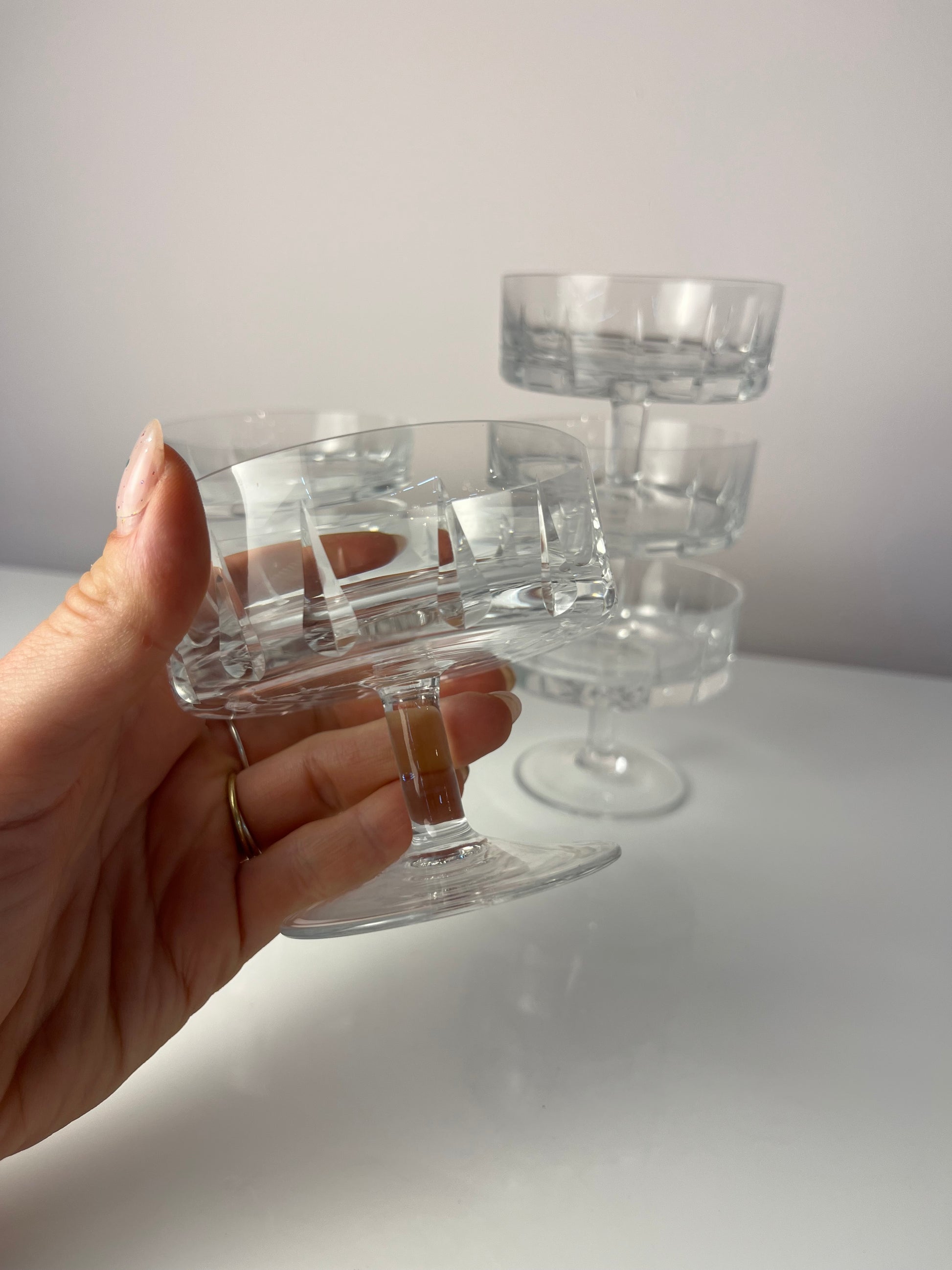 Set: 6x Champagnerschale Kristallglas