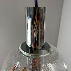 Hängelampe Größe S Einschlussglas Chrom von Doria