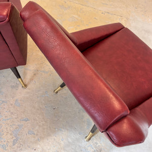 Sessel rot Kunstleder aus Italien