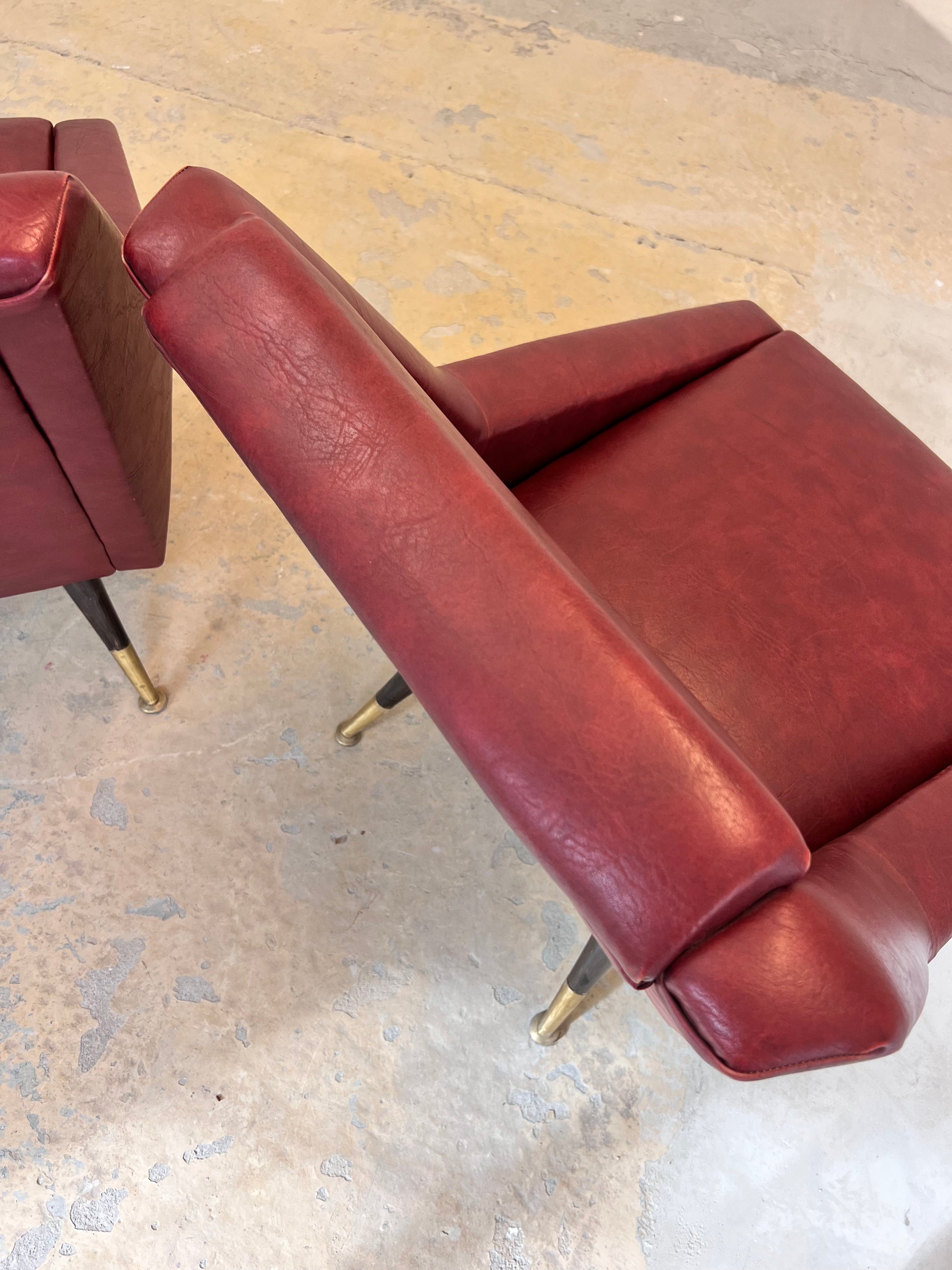 Sessel rot Kunstleder aus Italien