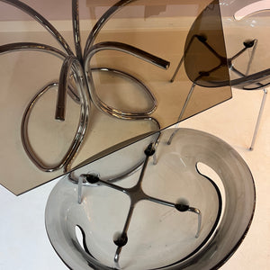 Esstisch Glas und Chrom
