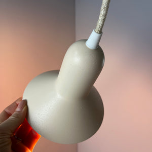 Hängelampe creme orange neu lackiert