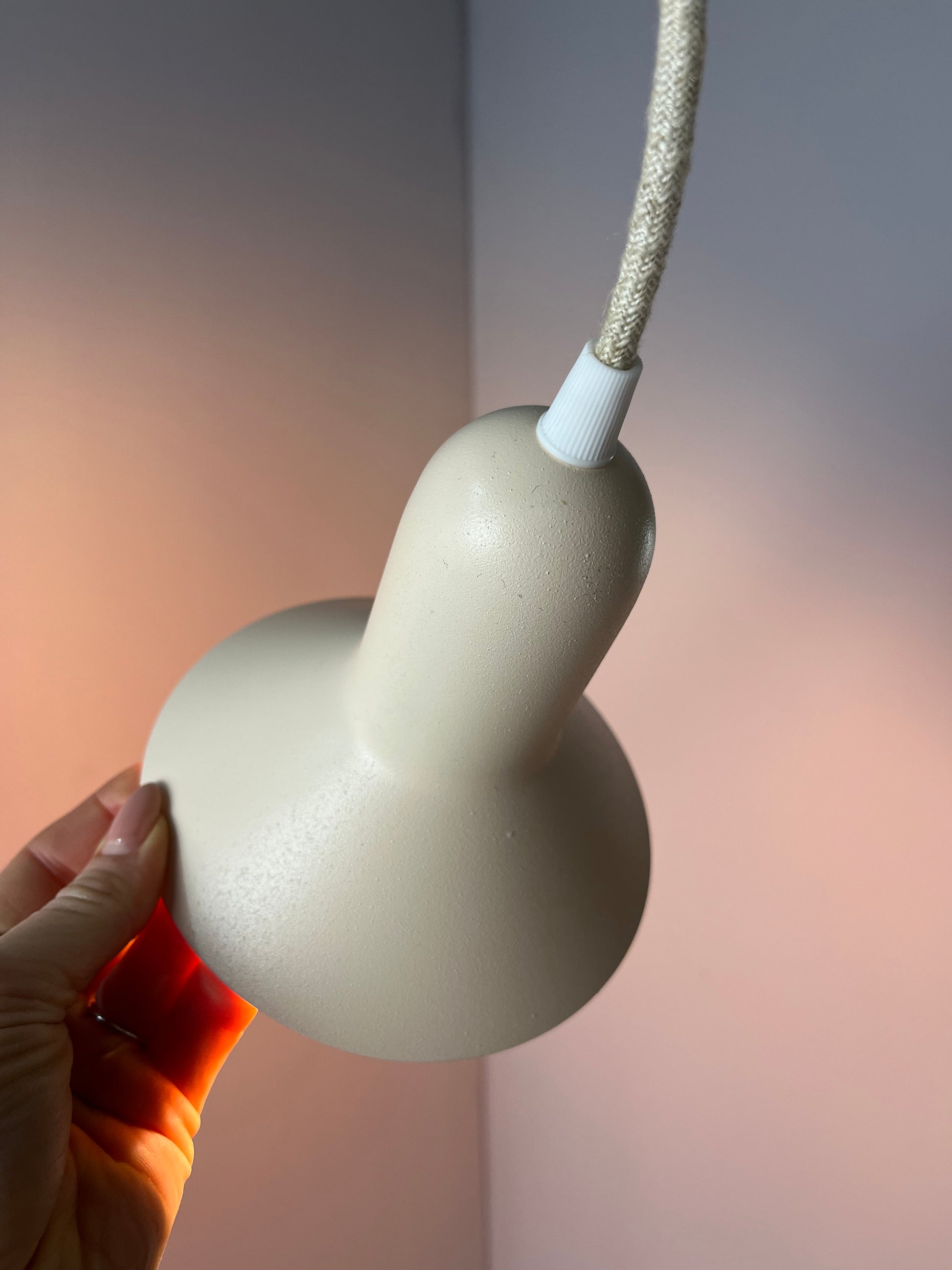 Hängelampe creme orange neu lackiert