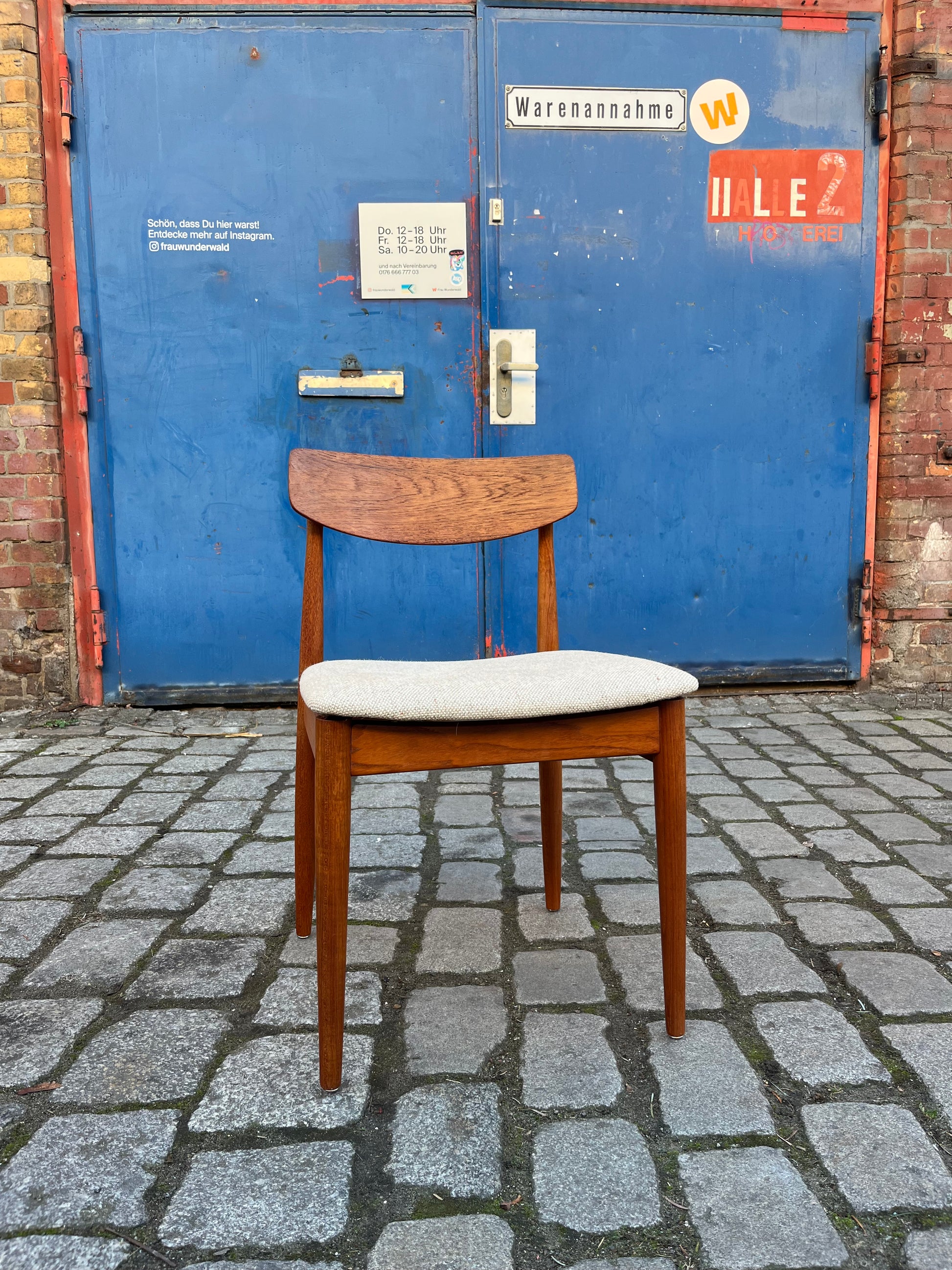 Set: 6x Polsterstuhl beige Teak von Casala