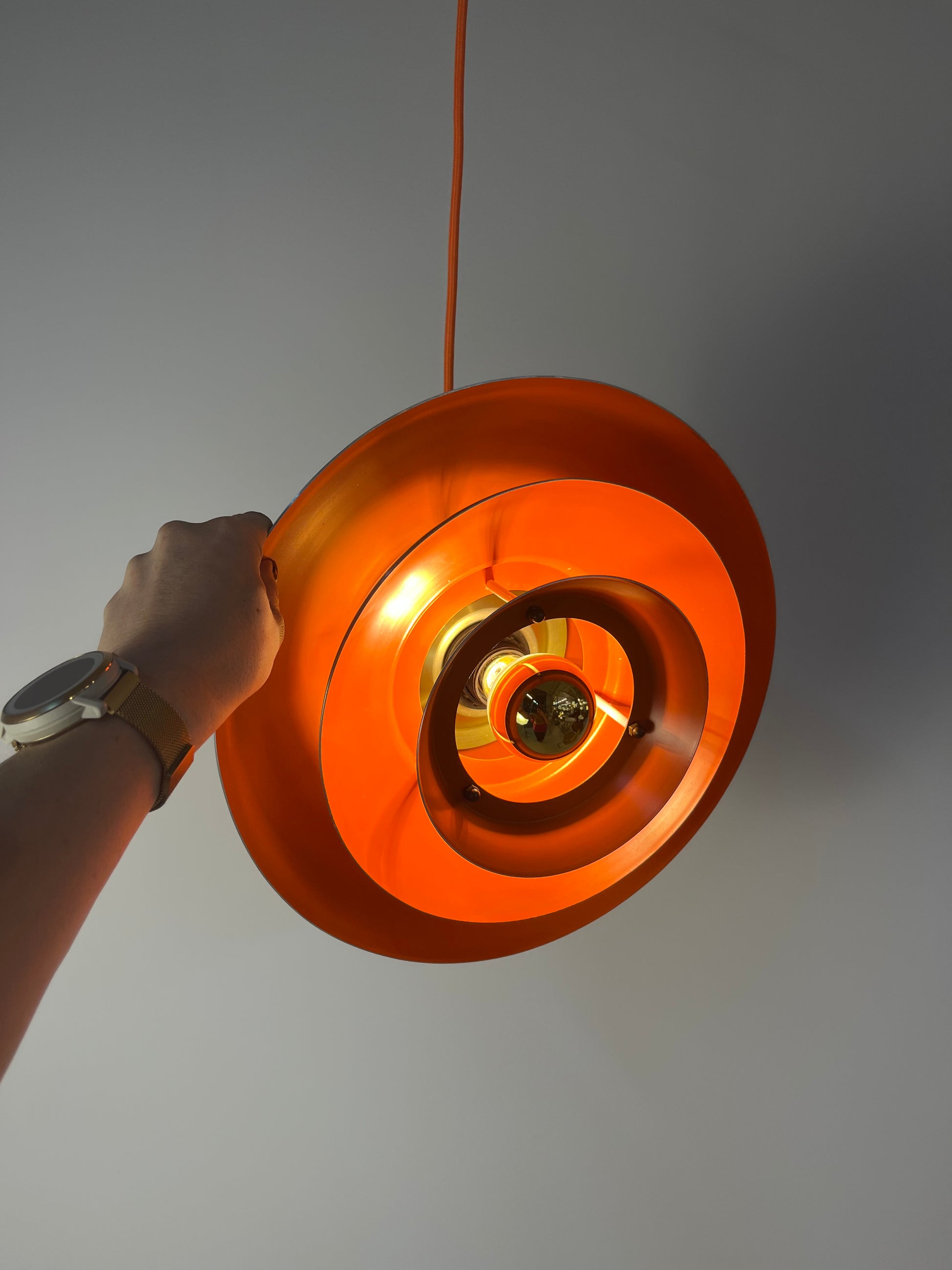 Lamellenlampe gold orange aus Dänemark