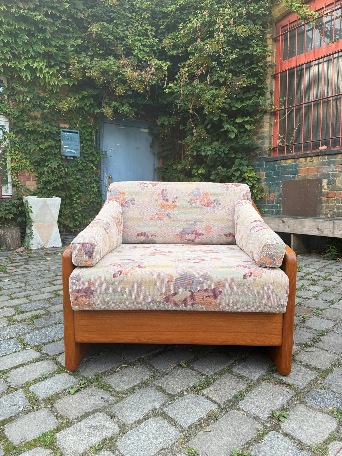 Schlafsessel / Gästebett Teak Textilstoff aus Dänemark