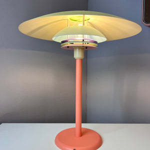 Tischlampe neu lackiert peach gelb