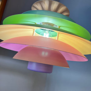 Lamellenlampe neu lackiert pastell aus Dänemark