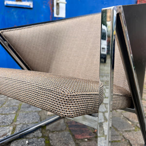 Sessel Mondi grau schwarz Chrom von Jouko Järvisalo für Inno Interior Oy - neu gepolstert