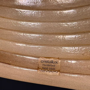 Hängelampe braun Glas Chrom handgearbeitet von Cristallux