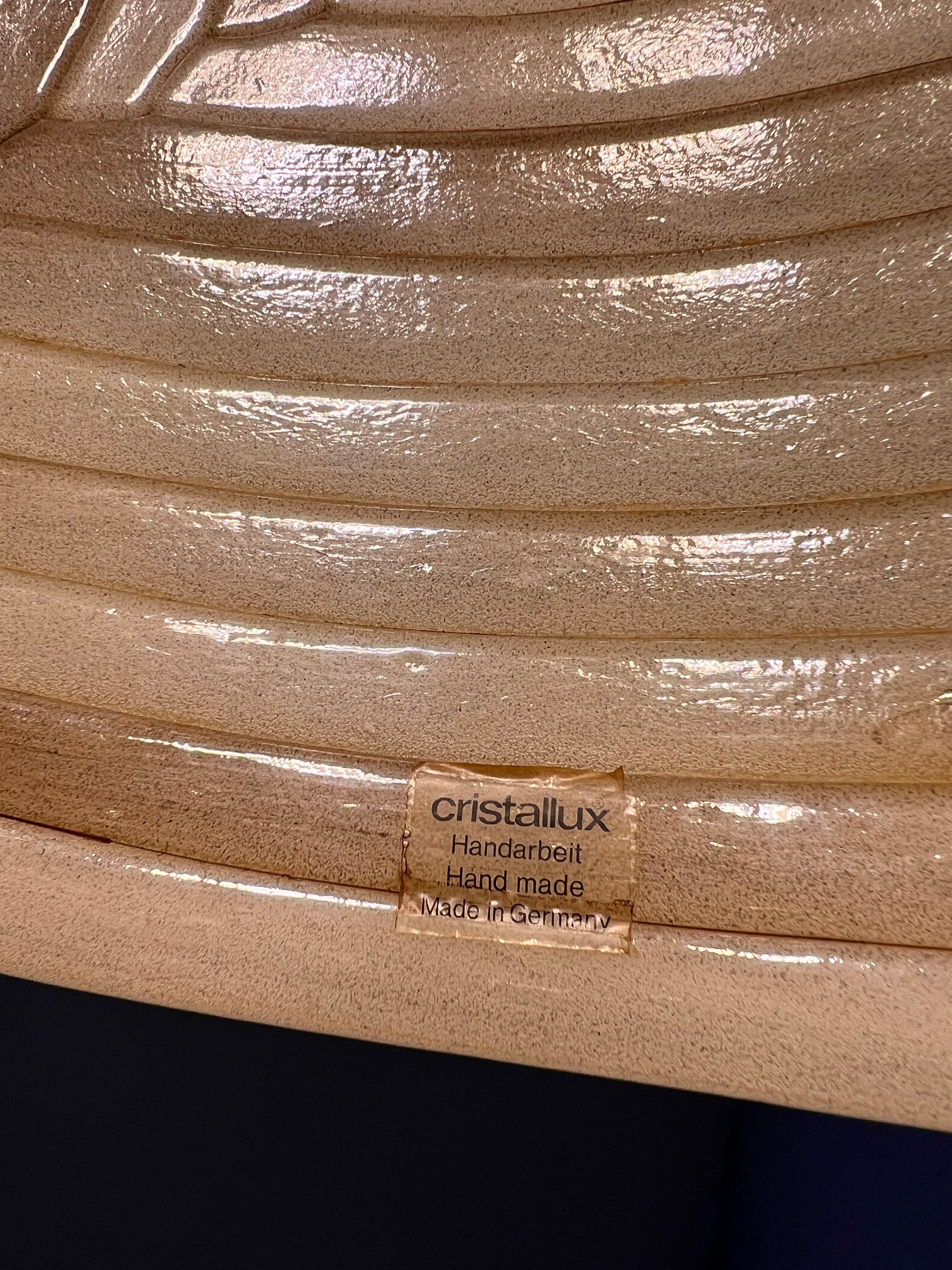 Hängelampe braun Glas Chrom handgearbeitet von Cristallux