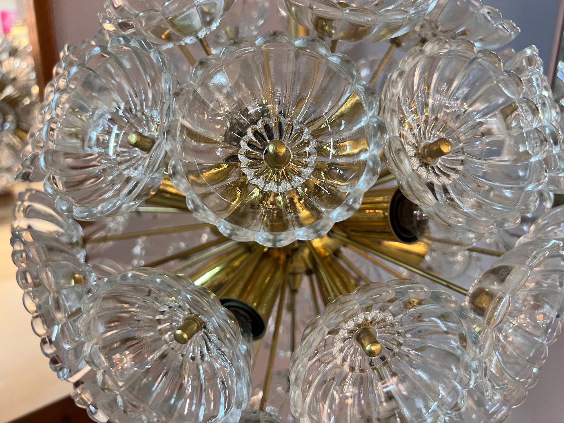 Kronleuchter "Pusteblume" von VEB Kristalleuchte Ebersbach