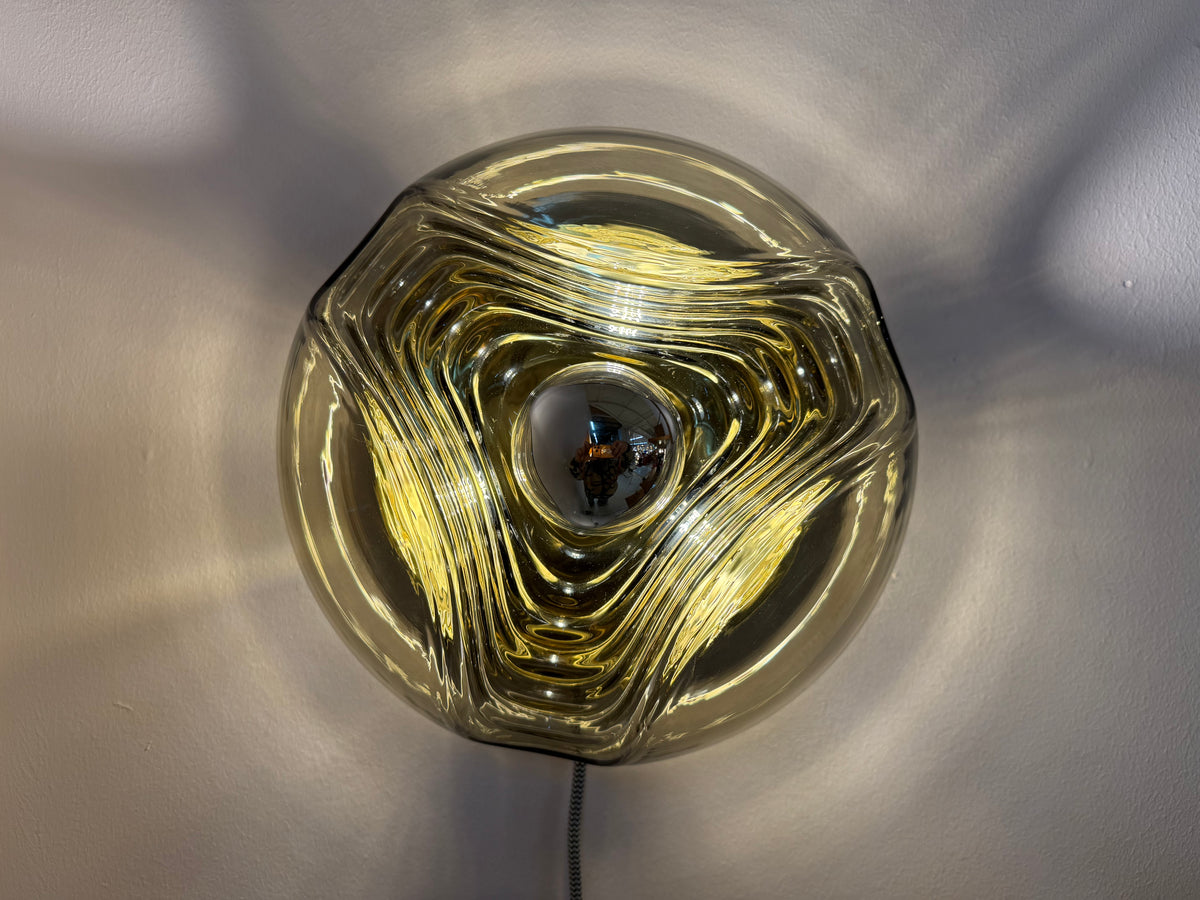 Kleine Wandlampe Futura Rauchglas Messing von Koch & Lowy für Peill & Putzler