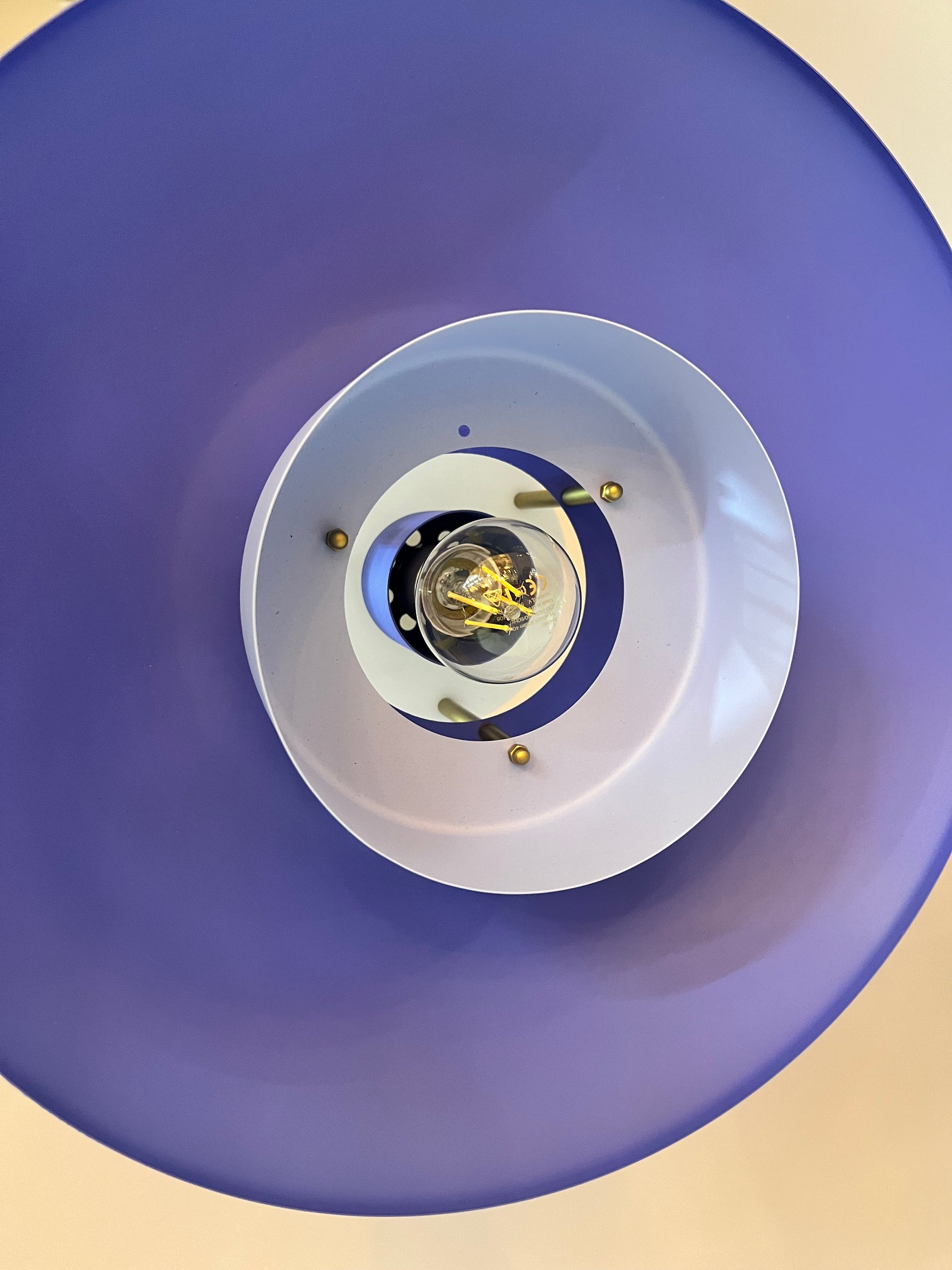 Lamellenlampe neu lackiert blau