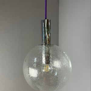 Hängelampe Größe M Einschlussglas Chrom von Doria