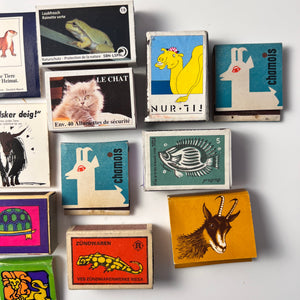 Set vintage Streichhölzer Tiere