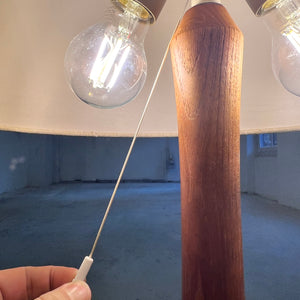 Tischlampe Teak & Rohseide von DOMUS